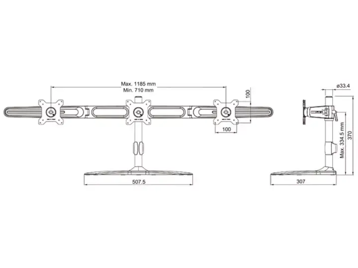 Multibrackets statīvs trim monitoriem 15"-24" ekrāniem Photo 18