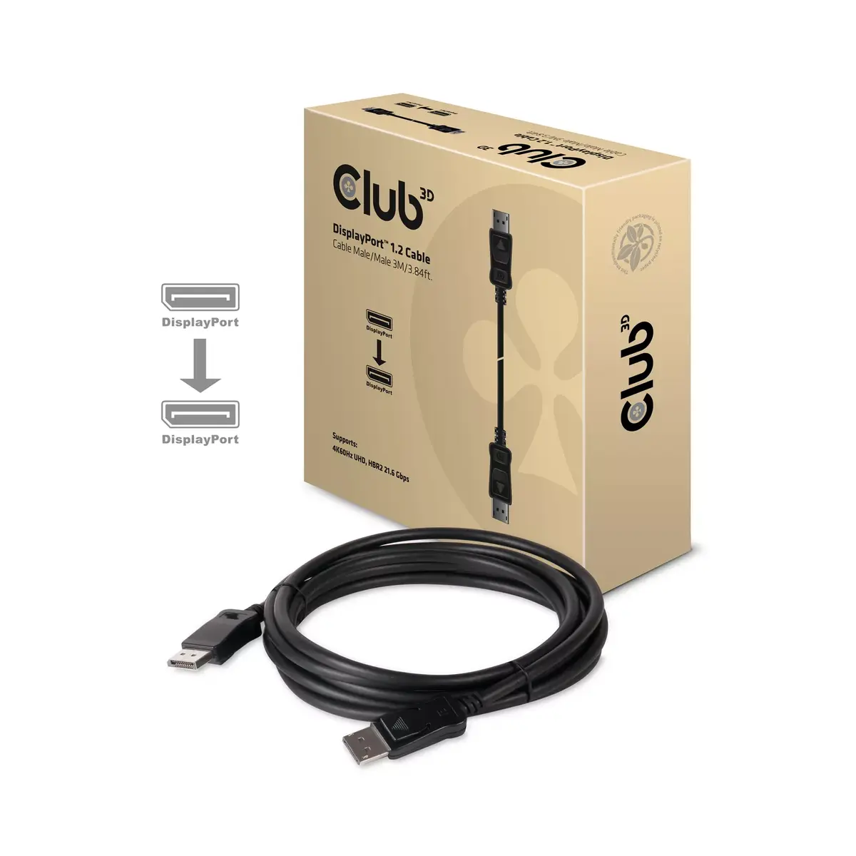 Кабель DisplayPort CLUB3D 3M 4K60Hz Photo 3