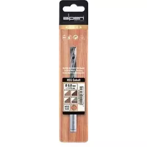 Drill bit ALPEN 63300800100 HSS Co 8 mm — high-speed cobalt twist drill