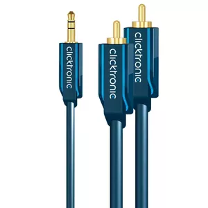Audio Cable ClickTronic 5m MP3 Adapter 3.5mm 2 x RCA Blue