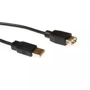 ACT USB 2.0 extensioncable USB A male - USB A female 3 m USB kabelis Melns