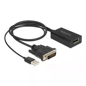 DeLOCK 63189 video kabeļu aksesuārs 0,5 m DVI DisplayPort Melns