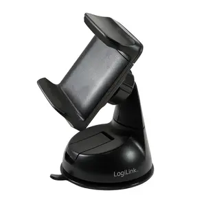 LogiLink AA0119 Passive Car Holder for Mobile Phones and MP3 Players with Suction Cup Mount in Black