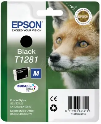 Epson Fox Singlepack Black T1281 DURABrite