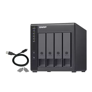 QNAP TR-004 cieto disku uzglabāšanas sistēma HDD/SSD korpuss Melns 2.5/3.5"