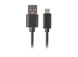 USB A to USB C cable LANBERG CA-USBO-20CU-0005-BK, USB 2.0, 0.5 m, Black