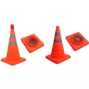 Safety Folding Cone IWH 540320 — Plastic, Easy-to-Fold