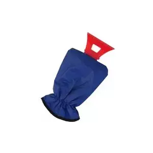 Ice scraper with glove IWH model 007423, water-repellent blue glove, elastic cuff, length 310 mm, 1 piece