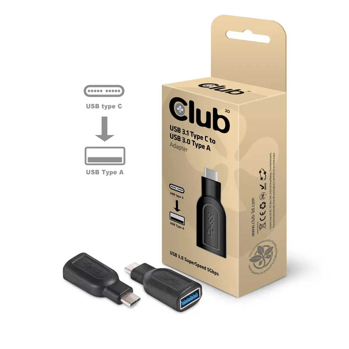 Адаптер USB 3.1 Type C на USB 3.0 CLUB3D CAA-1521 Photo 2