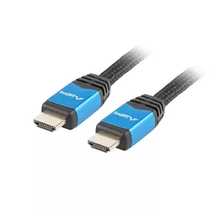HDMI kabelis LANBERG CA-HDMI-20CU-0030-BL — 3 m, HDMI 2.0, 18 Gbit/s, 4K@60Hz (3840×2160), līdz 144 Hz, ARC, Ethernet, zelta pārklājuma kontakti