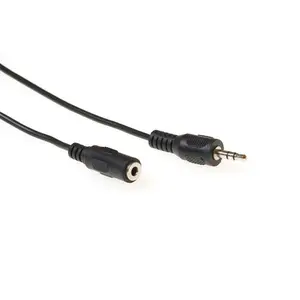 ACT AK2031 5 metru audio savienojuma kabelis 3.5mm sieviete uz 3.5mm vīrietis melns