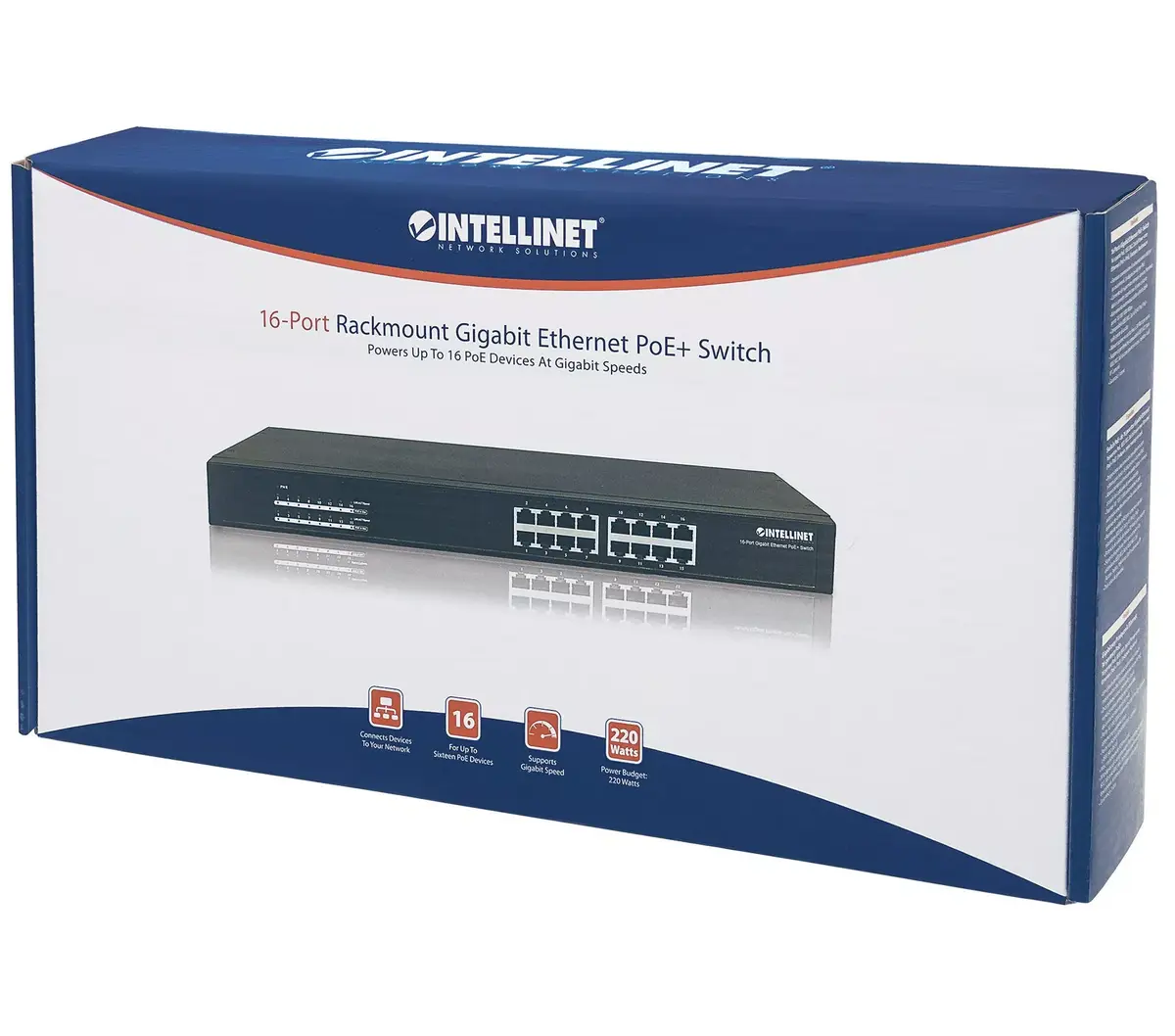 Неуправляемый коммутатор Intellinet 16-Port Gigabit Ethernet PoE+ Photo 5