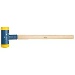 Wiha recoil‑free sledgehammer, medium hard head, black/wood handle, 80 mm striking face