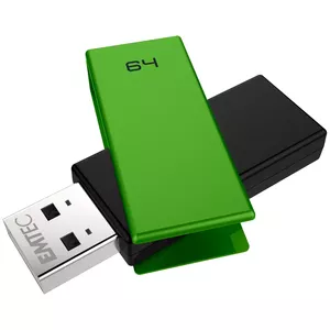 Emtec C350 Brick 2.0 USB flash drive 64 GB USB Type-A Black, Green