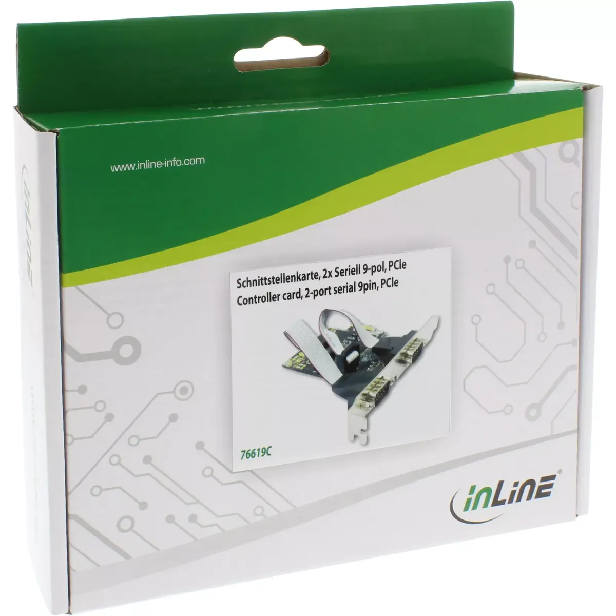 InLine Interface Card 2x Serial 9 Pin PCIe 76619C Photo 2