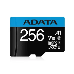 MicroSDXC flash memory ADATA 256 GB UHS‑I Class 10 V10 (read 100 MB/s, write 25 MB/s) with SD adapter