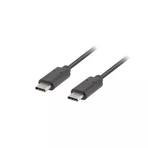 Кабель USB 2.0 USB-C — USB-C LANBERG CA-CMCM-10CU-0010-BK 1 м, чёрный, 480 Мбит/с, с золотым напылением контактов