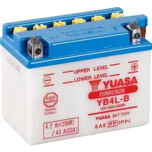 Yuasa Motorradbatterie YB4LB DC 12 V 4 Ah Passend für Motorräder, Motorroller, Quads, Jetski, Schneemobile, Aufsitz-Ras (YB4LBDC)