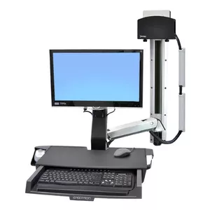 Ergotron StyleView Sit-Stand Combo System with Worksurface for 24-inch Monitors, Aluminium