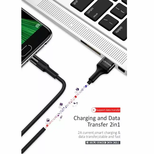 Usams U5 USB-A uz Micro USB kabelis 1.2 m Photo 5