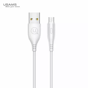 Usams US-SJ268 U18 Flexi PVC Universal Micro USB to USB Data & Fast 2A Charger Round Plug Cable 1m White