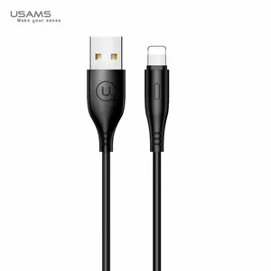 Usams US-SJ266 U18 Flexi PVC Universal Lightning to USB Data & Fast 2A Charger Round Plug Cable 1m Black