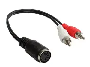 Audio Cable Alcasa AD-2CS5B 0.2m 2 x RCA DIN 5-pin Black Red White