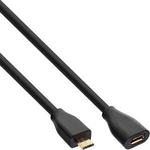 Удлинитель Micro-USB 2.0 InLine Micro-B M/F черный/золотой 5м