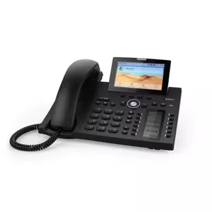 IP-tālrunis Snom D385 — 12 līnijas, TFT 4.3" ekrāns, Bluetooth, PoE, vadu klausule, melns