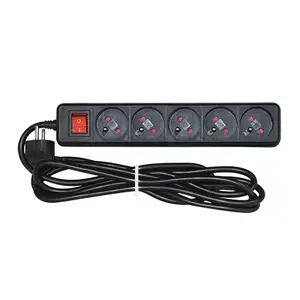Сетевой удлинитель VAKOSS 52-530LK — кабель 3 м, 5 розеток, 16 A, 230–250 V, чёрный