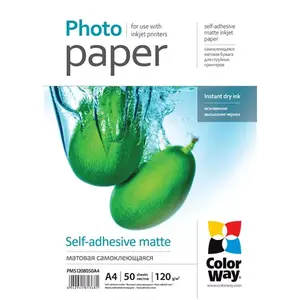 Self-adhesive matte photo paper ColorWay PMS1208050A4 120 g/m² A4
