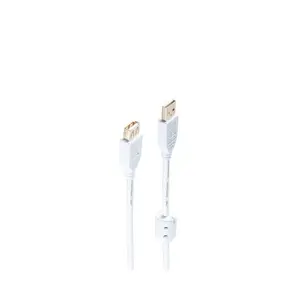 USB cable ShiverPeaks BS77123-WF USB 2.0 3m White