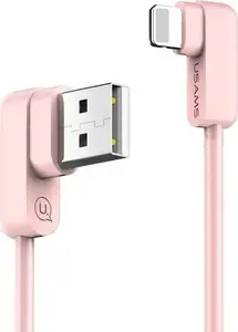 Угловой кабель U-flow Lightning 1,2 м — usams — модель IPUSBCY03 — розовый