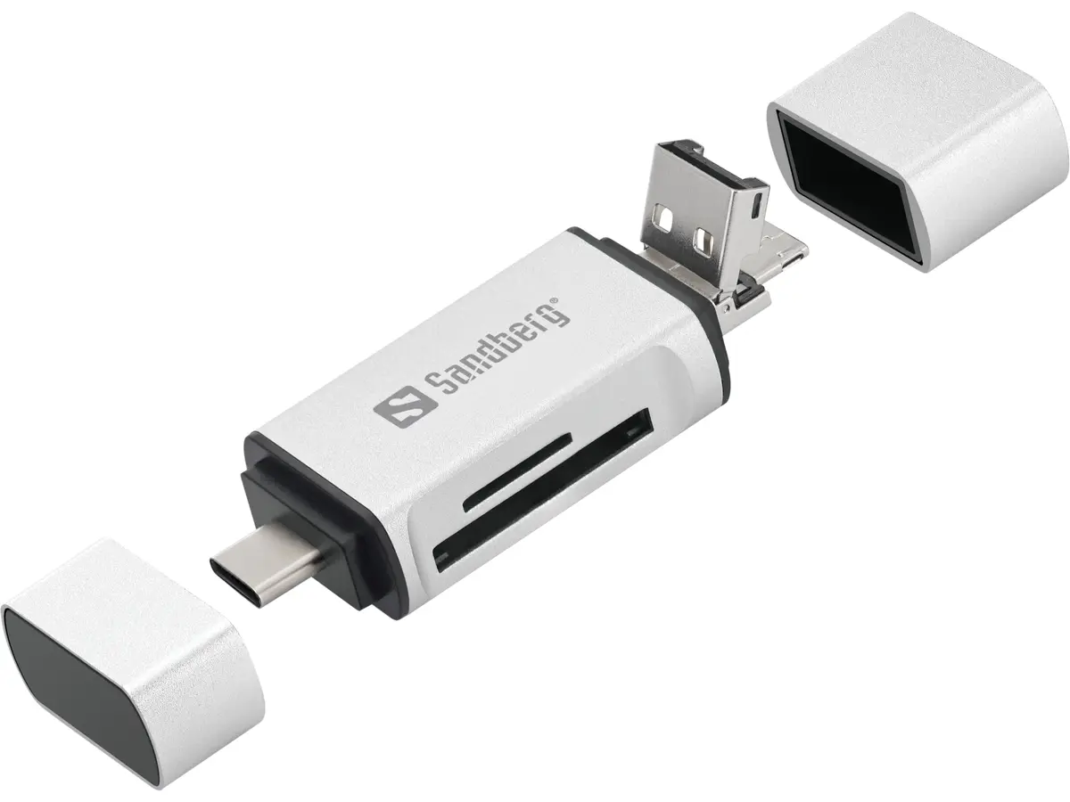 Sandberg karšu lasītājs USB-C, USB un