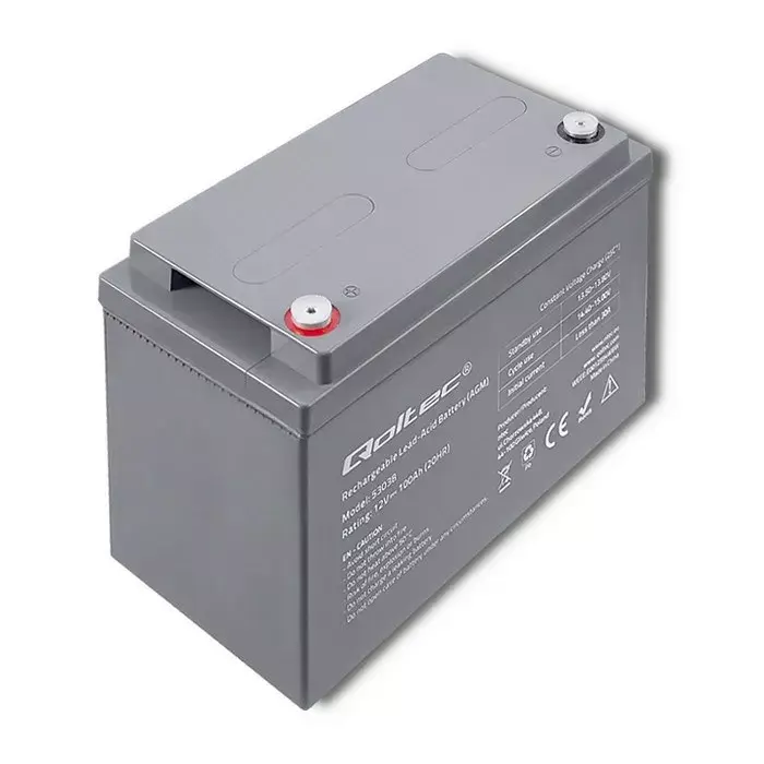 AGM battery QOLTEC 53038 12V 100Ah Photo 5