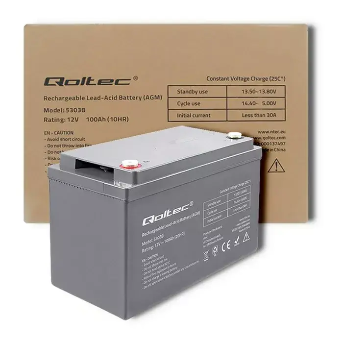 AGM battery QOLTEC 53038 12V 100Ah Photo 6