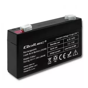 Vehicle battery QOLTEC 53041 AGM 1.3 Ah 7.5 V 19.5 A for motorcycle, 97×52×24 mm