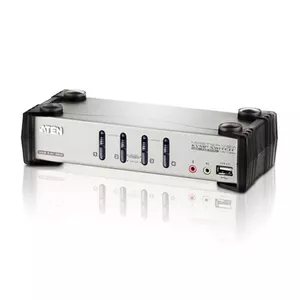 KVM slēdzis ATEN 4-Port USB - PS/2 VGA ar audio un USB 2.0 centru