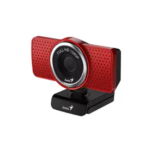 Webcam Genius ECam 8000 — 2 MP Full HD 1920×1080, USB, clip mount, red