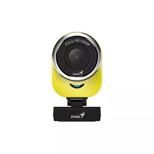 Webcam Genius QCam 6000 — 2 MP, Full HD 1920×1080, USB, clip/stand, Black/Yellow