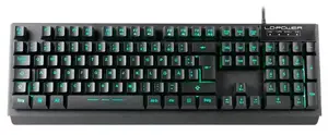 Wired mechanical keyboard LC-Power LC-KEY-4B German QWERTZ Full-size 105 keys LED backlight USB 1.8 m Black