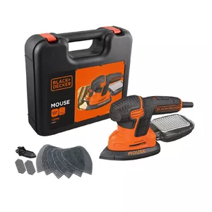 Портативная шлифмашина Black & Decker KA2500K-QS, 120 Вт, 2 мм орбита, лист 135×95 мм, 230 В, кабель 2 м