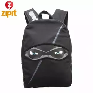 Mugursoma ZIPIT Ninja ZNINJ-BK melna — bērnu mugursoma, viena galvenā nodalījuma, polsterēti plecu siksniņi