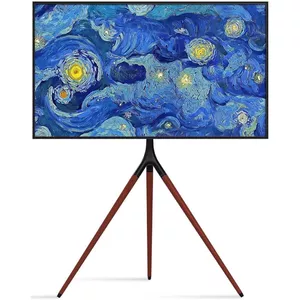Floor TV mount TECHLY ICA-TR18SAM for 45"–65" (114.3–165.1 cm), VESA 200x200–600x400, capacity 32 kg, walnut