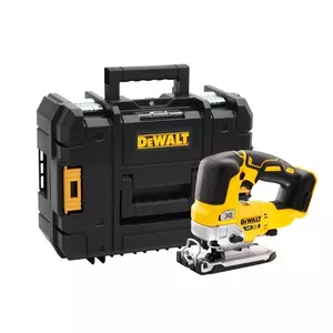Лобзик DeWALT DCS334NT-XJ аккумуляторный 18 В, ход 26 мм, глубина реза по дереву 135 мм, наклон 0–45°, верхняя рукоять