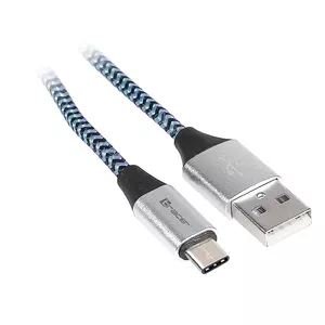 Кабель Tracer TRAKBK46266 USB 2.0 1 м USB C USB A Черный Синий Серебристый
