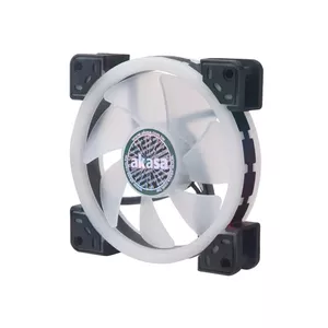 Akasa Vegas TLX 120 mm korpusa ventilators — 1500 RPM, 35.2 CFM, FDB, melns/balts