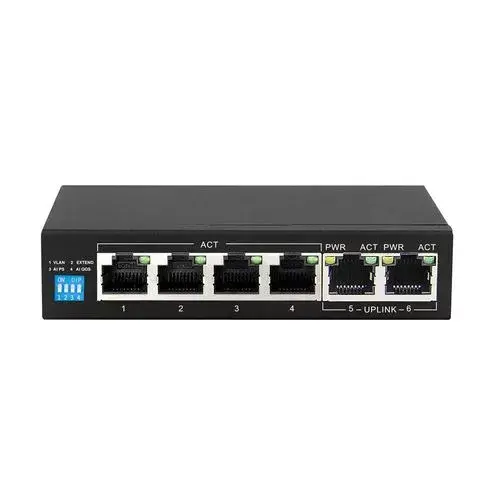 Switch Extralink KRIOS 4x Gigabit PoE/PoE+ 2x RJ45 Uplink Photo 3