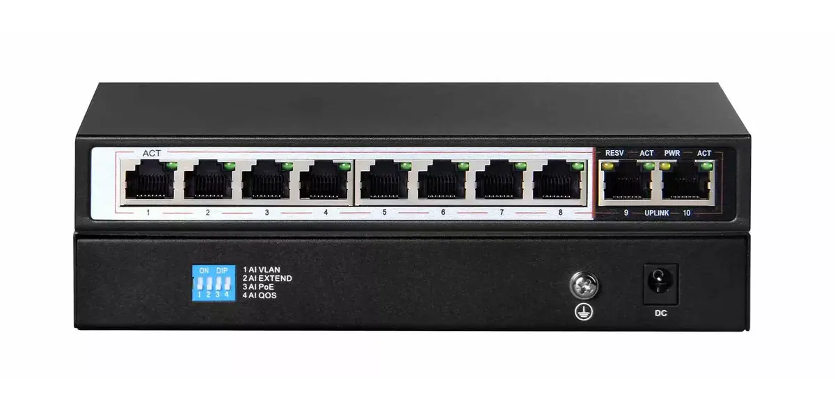 Slēdzis Extralink PERSES 8x Gigabit PoE/PoE+ Photo 3