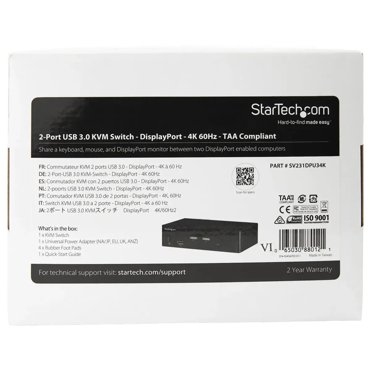 StarTech SV231DPU34K DisplayPort KVM slēdzis 4K Photo 5
